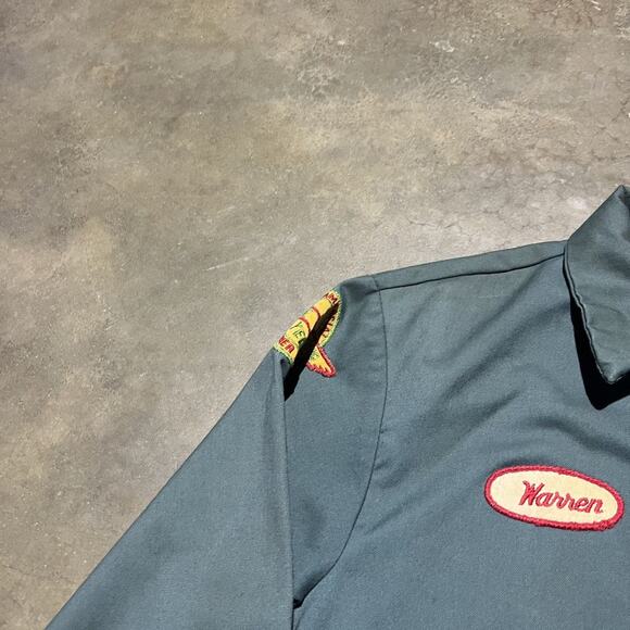 Vintage 70s Montgomery Ward Green Patches Workwear Jacket - Picture 4 of 7